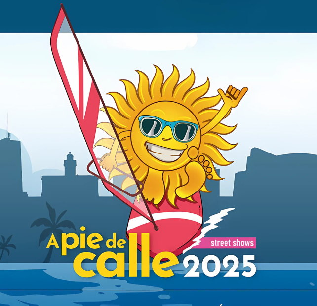 Logo oficial del programa A pie de calle 2025 con sol surfero