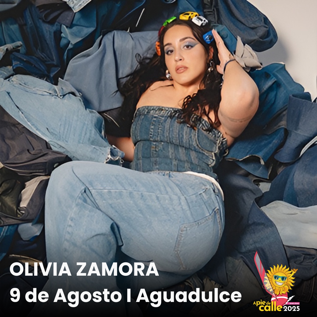 Olivia Zamora en concierto en Aguadulce de Roquetas de Mar el 9 de Agosto.
