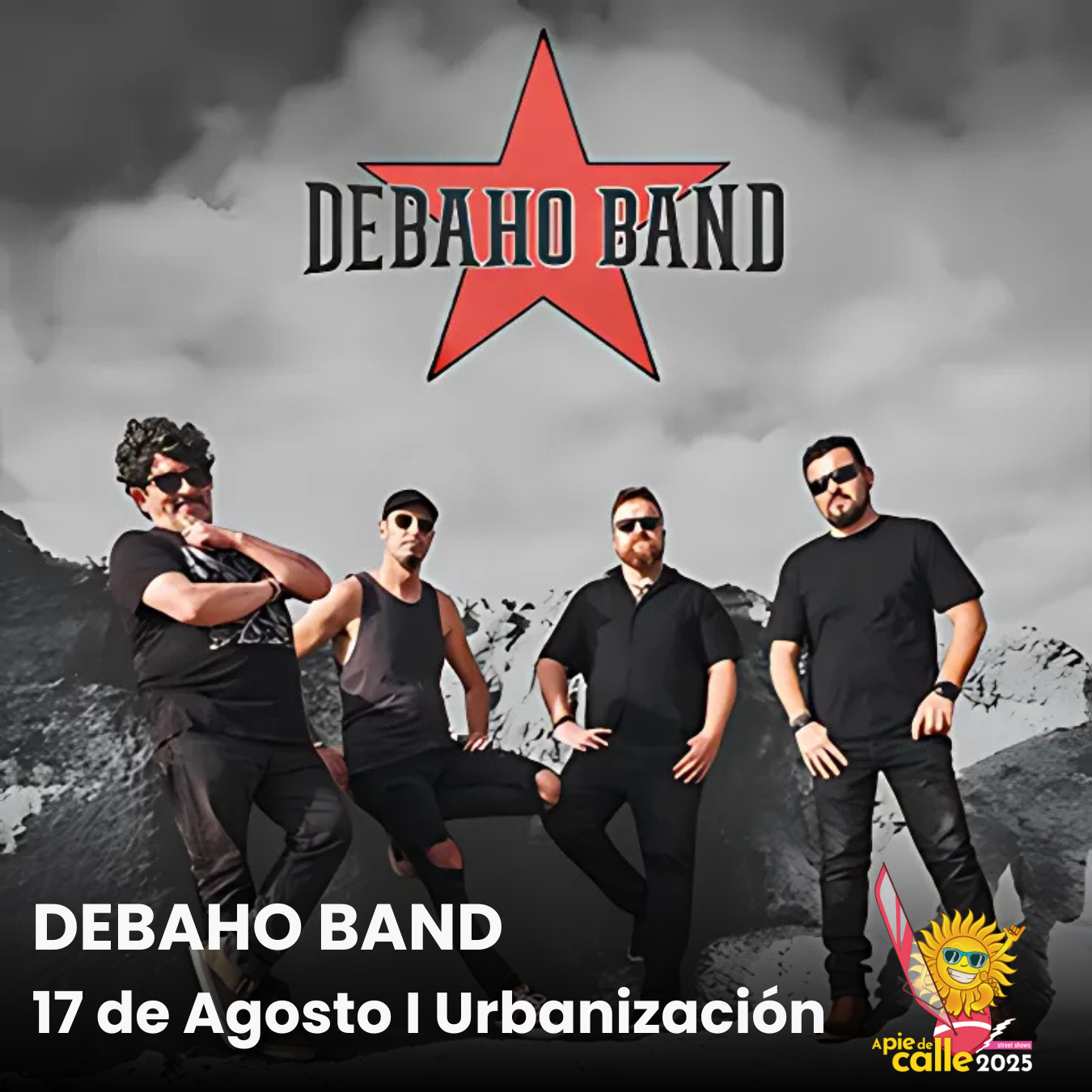Debaho Band en concierto en la Urbanización de Roquetas de Mar el 17 de Agosto.
